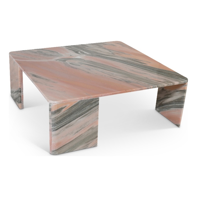 Meridian Furniture Livorno Pink Genuine Marble Coffee Table