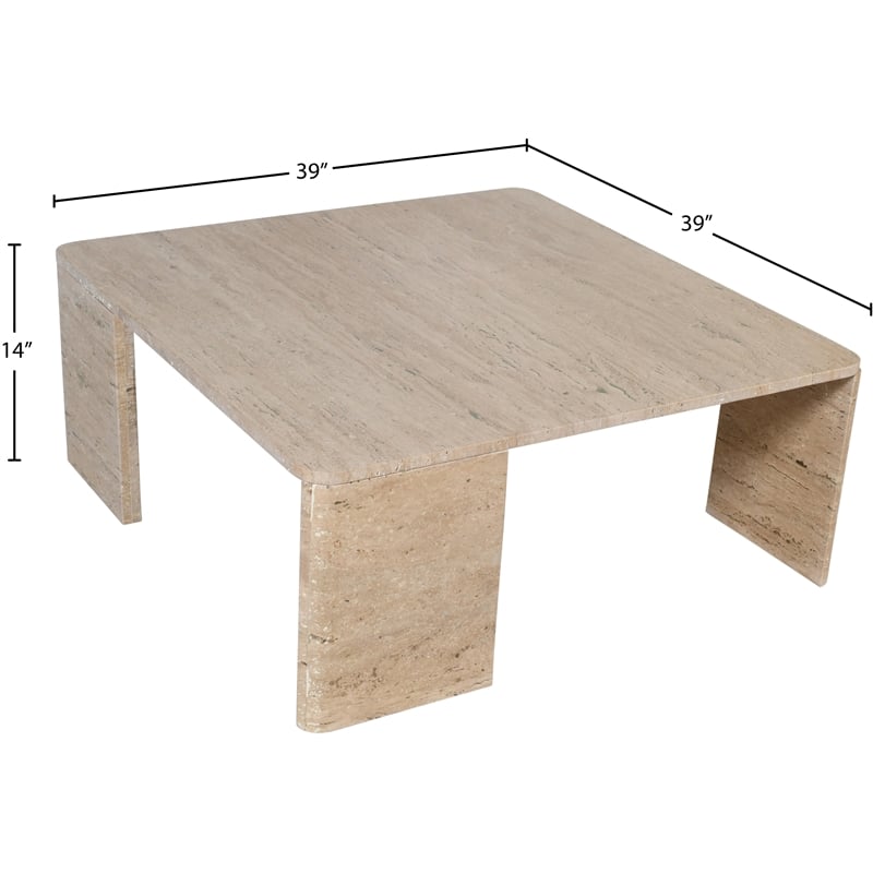 Meridian Furniture Livorno Travertine Coffee Table