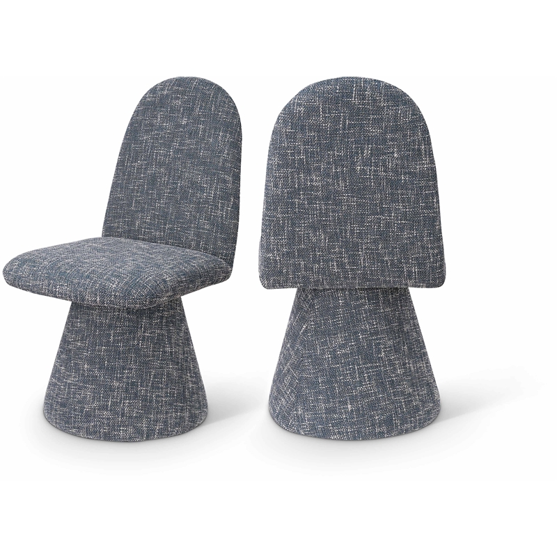 Meridian Furniture Renuar Blue Fabric Dining Chair (Set of 2)