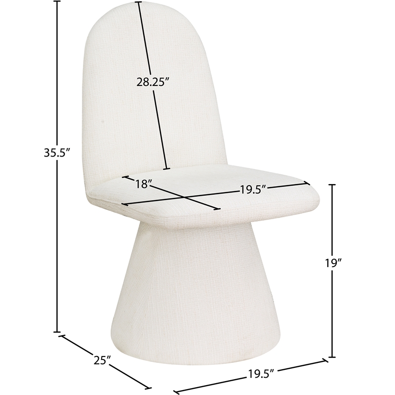 Meridian Furniture Renuar Cream Fabric Dining Chair (Set of 2)