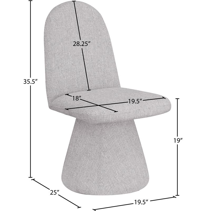 Meridian Furniture Renuar Grey Fabric Dining Chair (Set of 2)