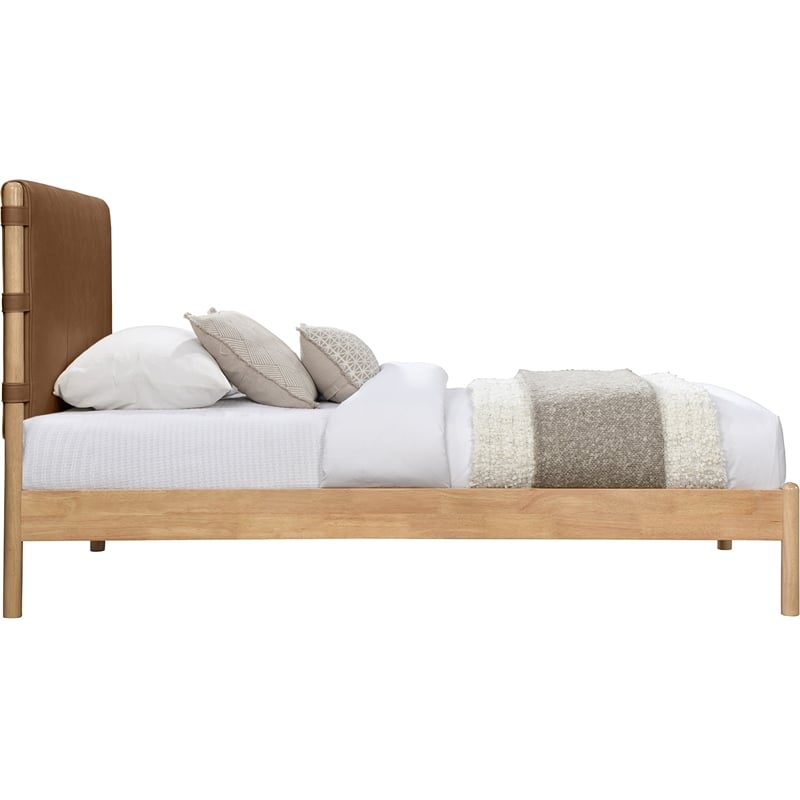 Meridian Furniture Asher Cognac Vegan Leather Twin Bed