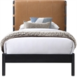 Meridian Furniture Abigail Cognac Vegan Leather Twin Bed