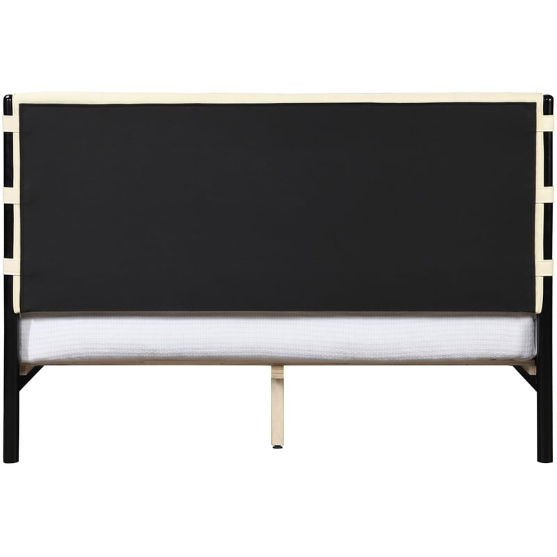 Meridian Furniture Abigail Cream Vegan Leather King Bed