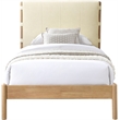 Meridian Furniture Asher Cream Vegan Leather Twin Bed