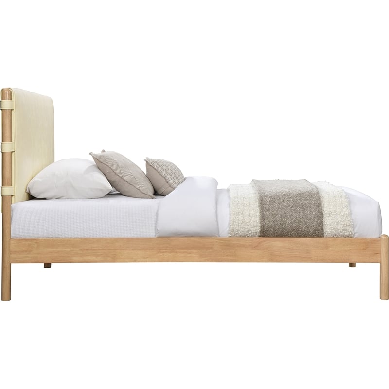 Meridian Furniture Asher Cream Vegan Leather Twin Bed