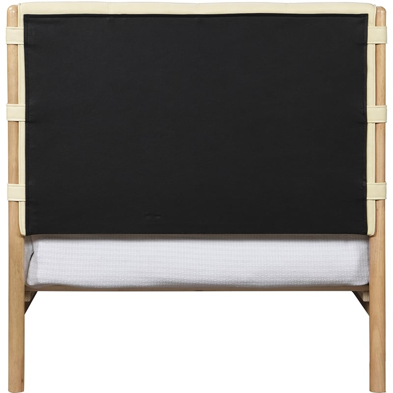 Meridian Furniture Asher Cream Vegan Leather Twin Bed