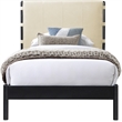Meridian Furniture Abigail Cream Vegan Leather Twin Bed