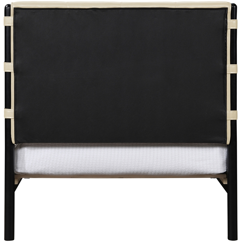 Meridian Furniture Abigail Cream Vegan Leather Twin Bed