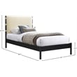 Meridian Furniture Abigail Cream Vegan Leather Twin Bed
