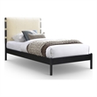 Meridian Furniture Abigail Cream Vegan Leather Twin Bed
