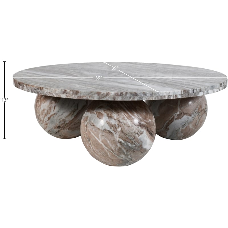 Meridian Furniture Spherical Brown Marble Coffee Table