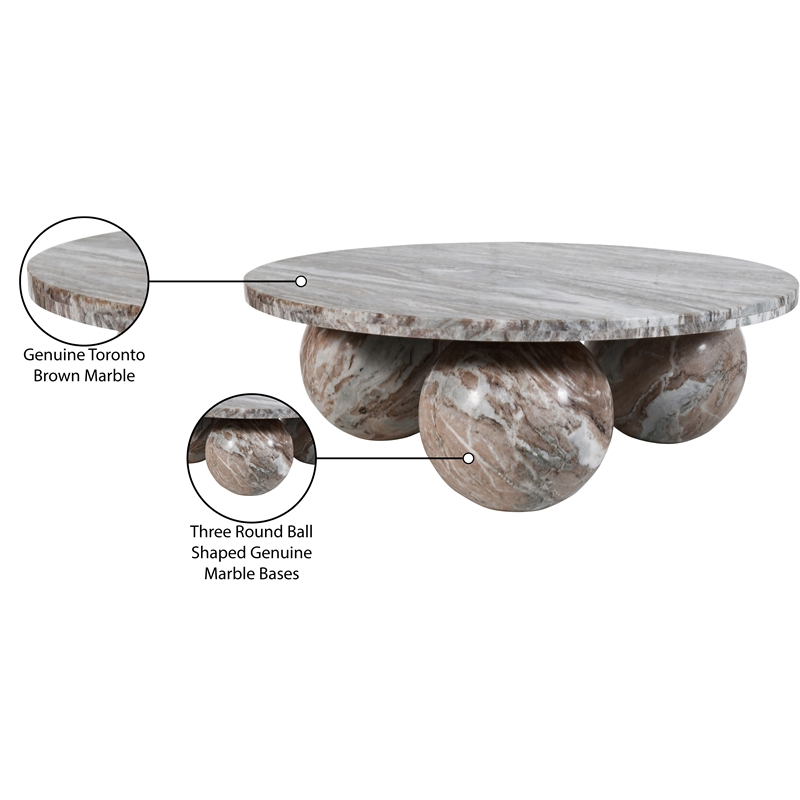 Meridian Furniture Spherical Brown Marble Coffee Table