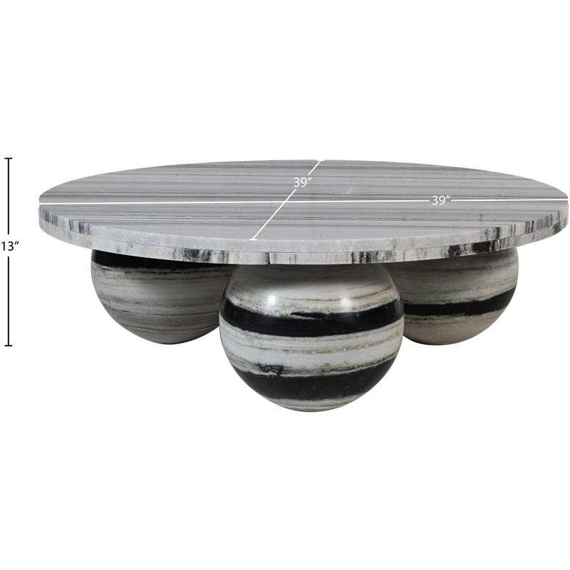 Meridian Furniture Spherical Panda Marble Coffee Table