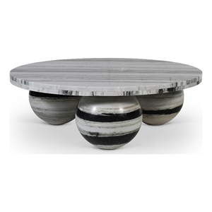 Meridian Furniture Spherical Panda Marble Coffee Table