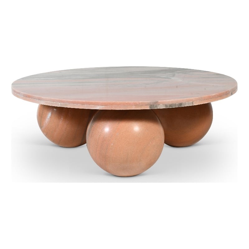Meridian Furniture Spherical Pink Marble Coffee Table