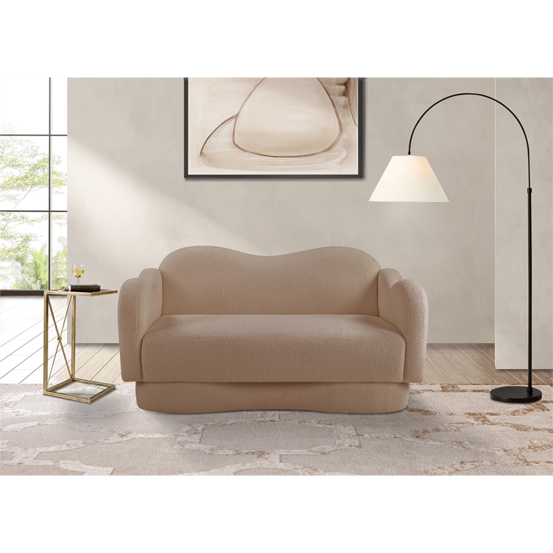 Meridian Furniture Bloom Beige Teddy Fabric Loveseat