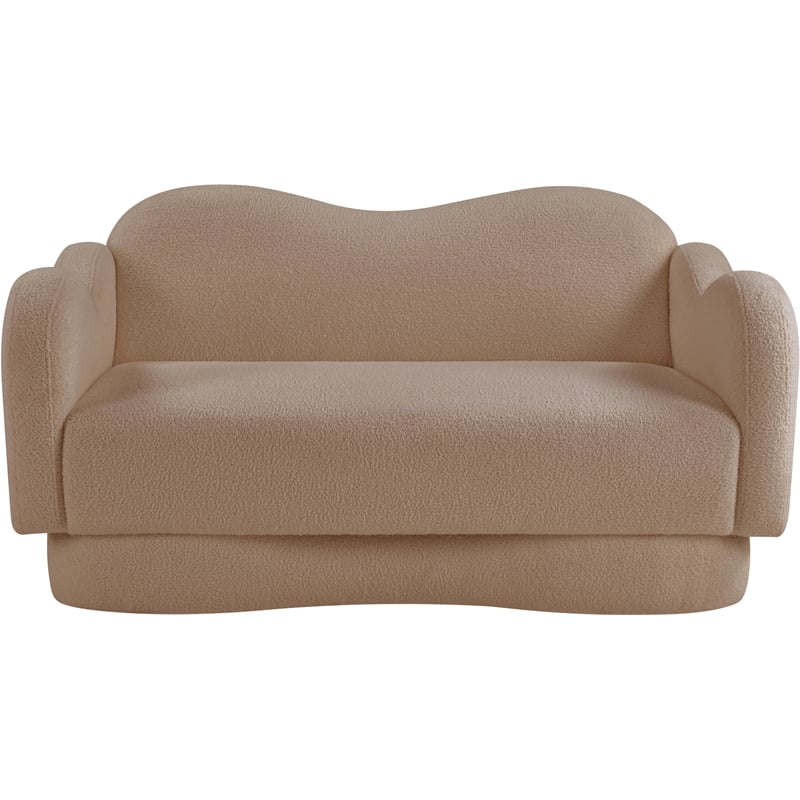 Meridian Furniture Bloom Beige Teddy Fabric Loveseat