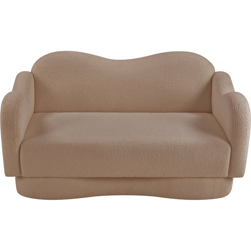 Meridian Furniture Bloom Beige Teddy Fabric Loveseat