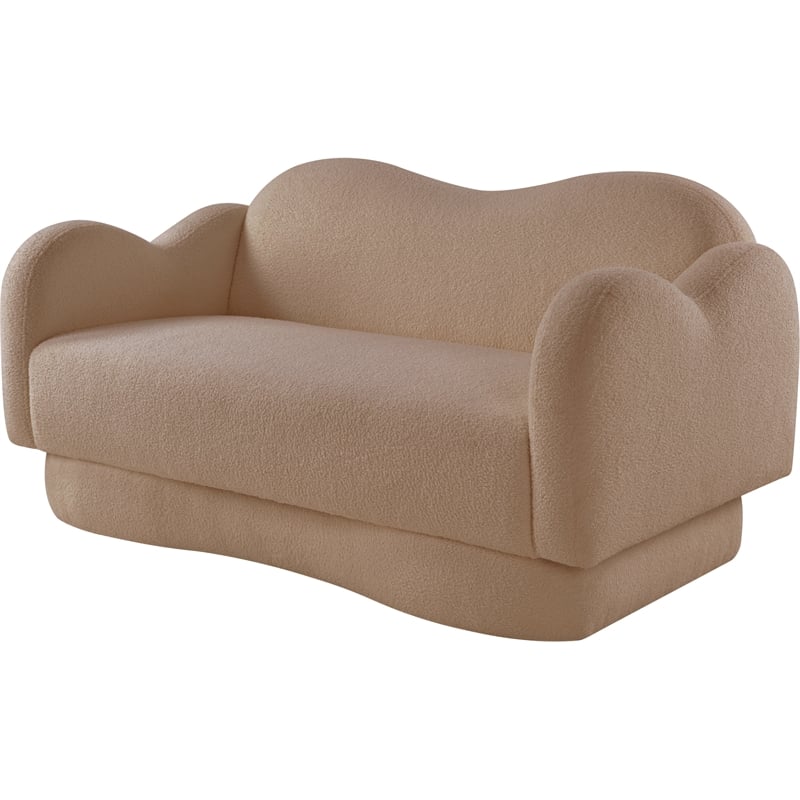 Meridian Furniture Bloom Beige Teddy Fabric Loveseat