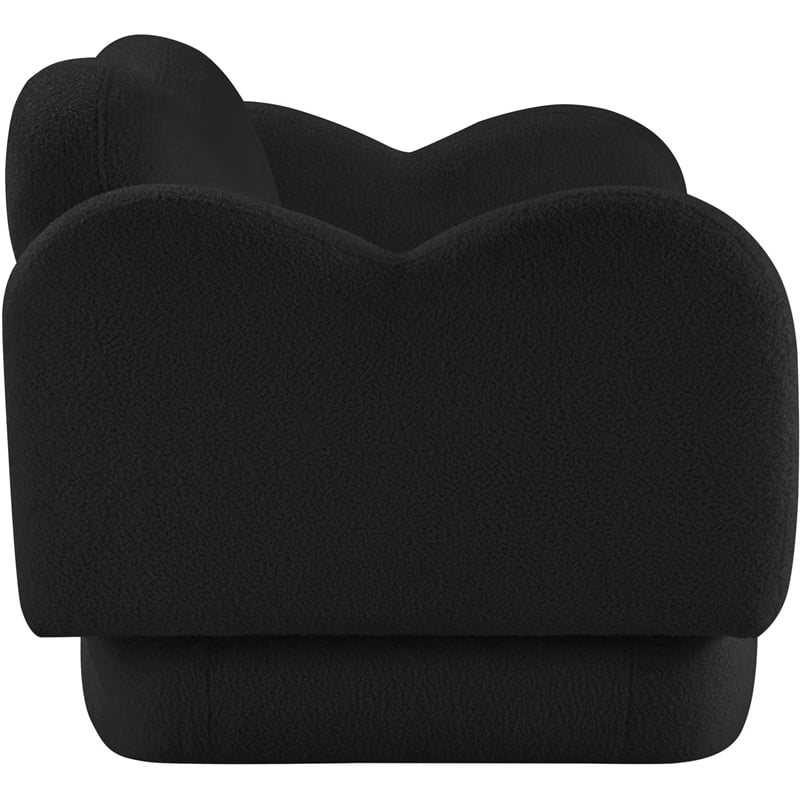 Meridian Furniture Bloom Black Teddy Fabric Loveseat