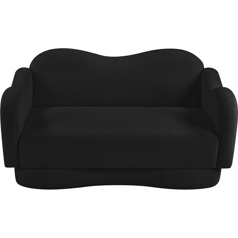 Meridian Furniture Bloom Black Teddy Fabric Loveseat