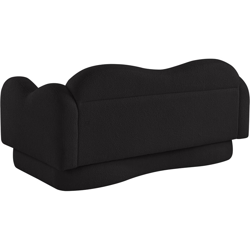 Meridian Furniture Bloom Black Teddy Fabric Loveseat