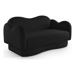Meridian Furniture Bloom Black Teddy Fabric Loveseat