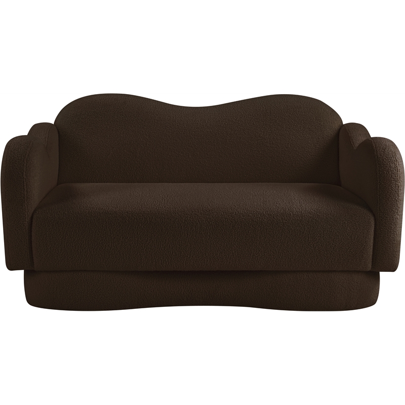 Meridian Furniture Bloom Brown Teddy Fabric Loveseat