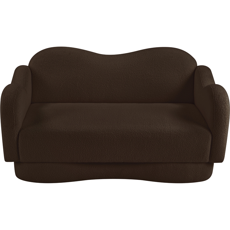Meridian Furniture Bloom Brown Teddy Fabric Loveseat