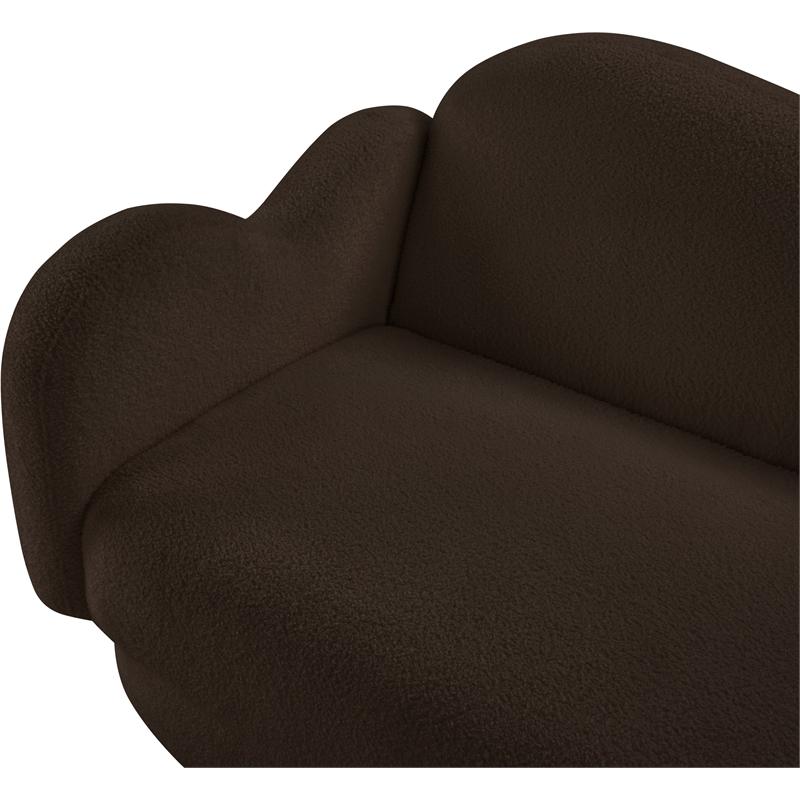 Meridian Furniture Bloom Brown Teddy Fabric Loveseat