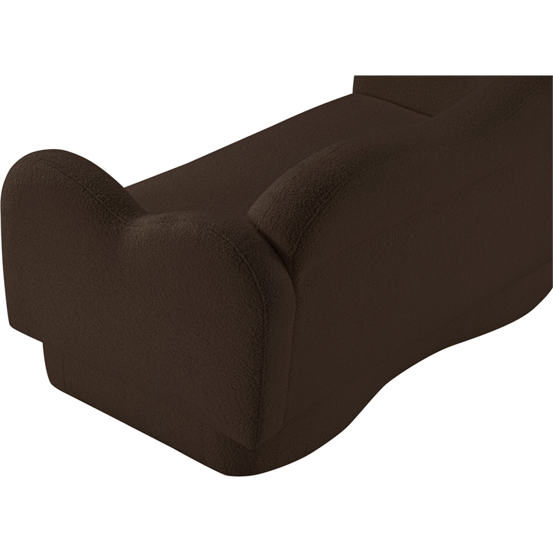 Meridian Furniture Bloom Brown Teddy Fabric Loveseat