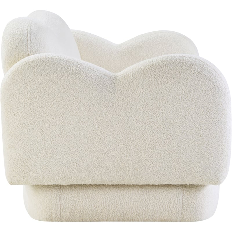 Meridian Furniture Bloom Cream Teddy Fabric Chair