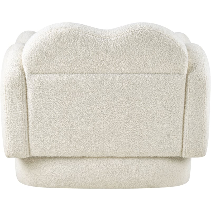 Meridian Furniture Bloom Cream Teddy Fabric Chair