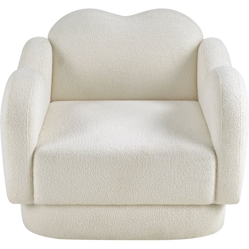 Meridian Furniture Bloom Cream Teddy Fabric Chair
