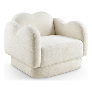 Meridian Furniture Bloom Cream Teddy Fabric Chair