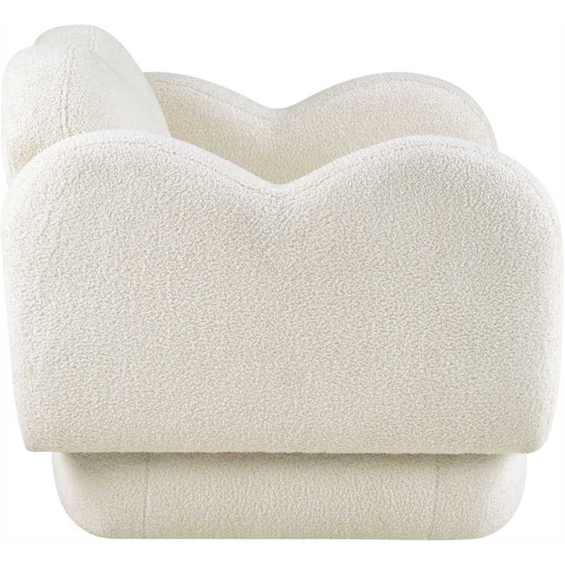 Meridian Furniture Bloom Cream Teddy Fabric Loveseat