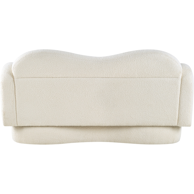 Meridian Furniture Bloom Cream Teddy Fabric Loveseat