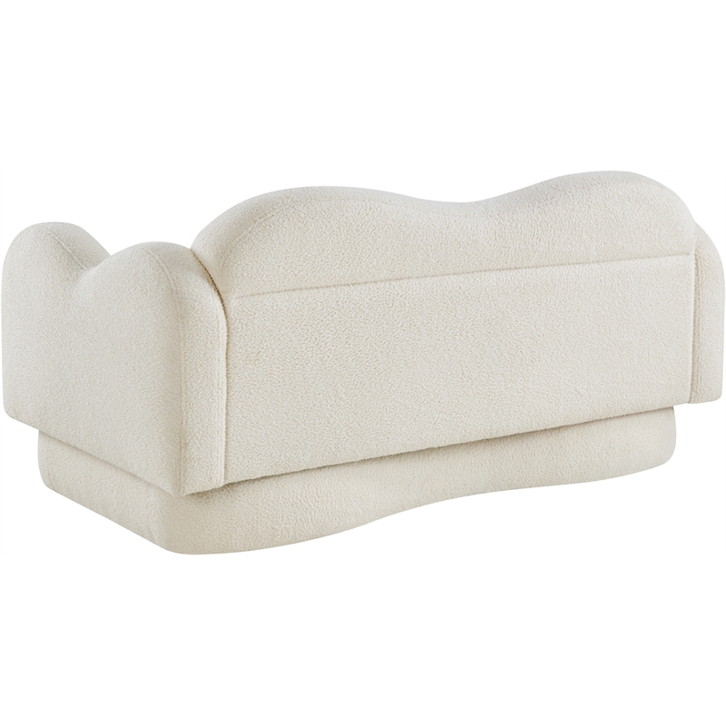 Meridian Furniture Bloom Cream Teddy Fabric Loveseat