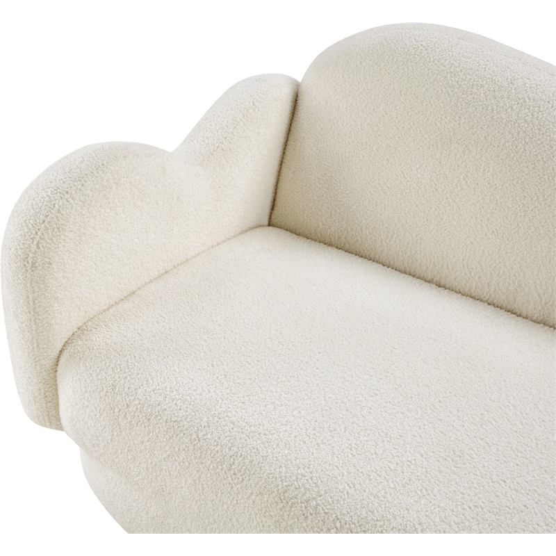 Meridian Furniture Bloom Cream Teddy Fabric Loveseat