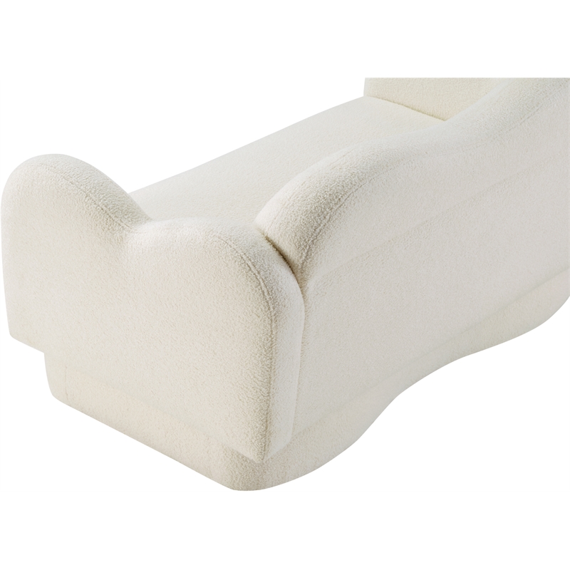Meridian Furniture Bloom Cream Teddy Fabric Loveseat