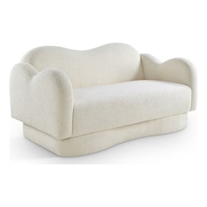 Meridian Furniture Bloom Cream Teddy Fabric Loveseat