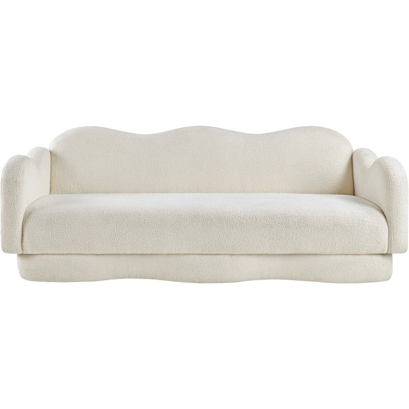 Meridian Furniture Bloom Cream Teddy Fabric Sofa