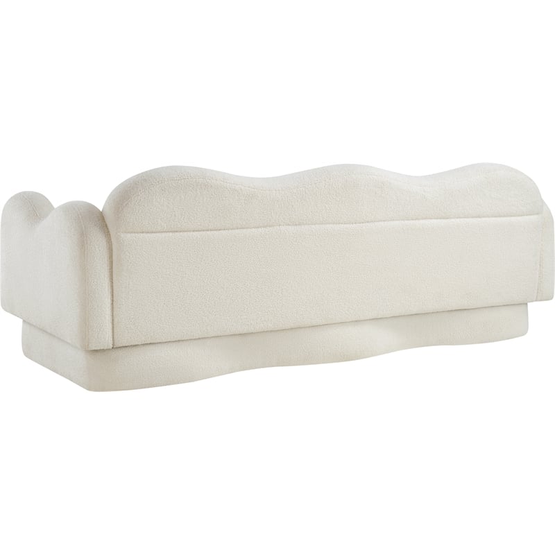 Meridian Furniture Bloom Cream Teddy Fabric Sofa