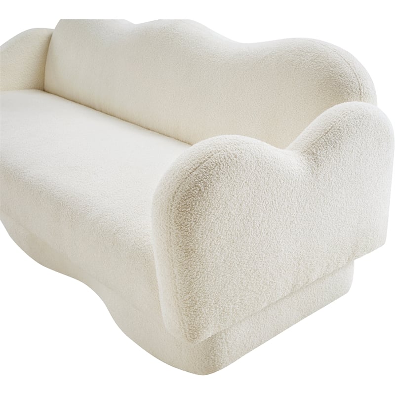 Meridian Furniture Bloom Cream Teddy Fabric Sofa