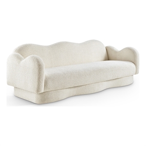 Meridian Furniture Bloom Cream Teddy Fabric Sofa