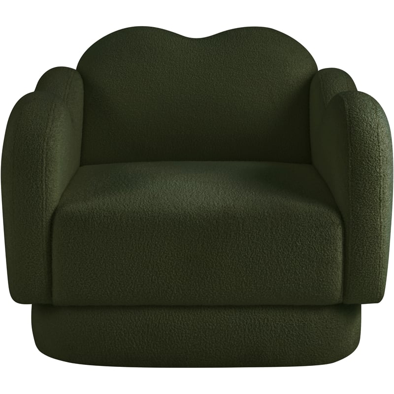 Meridian Furniture Bloom Green Teddy Fabric Chair