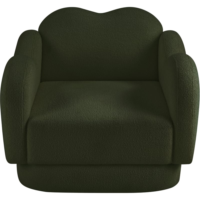 Meridian Furniture Bloom Green Teddy Fabric Chair