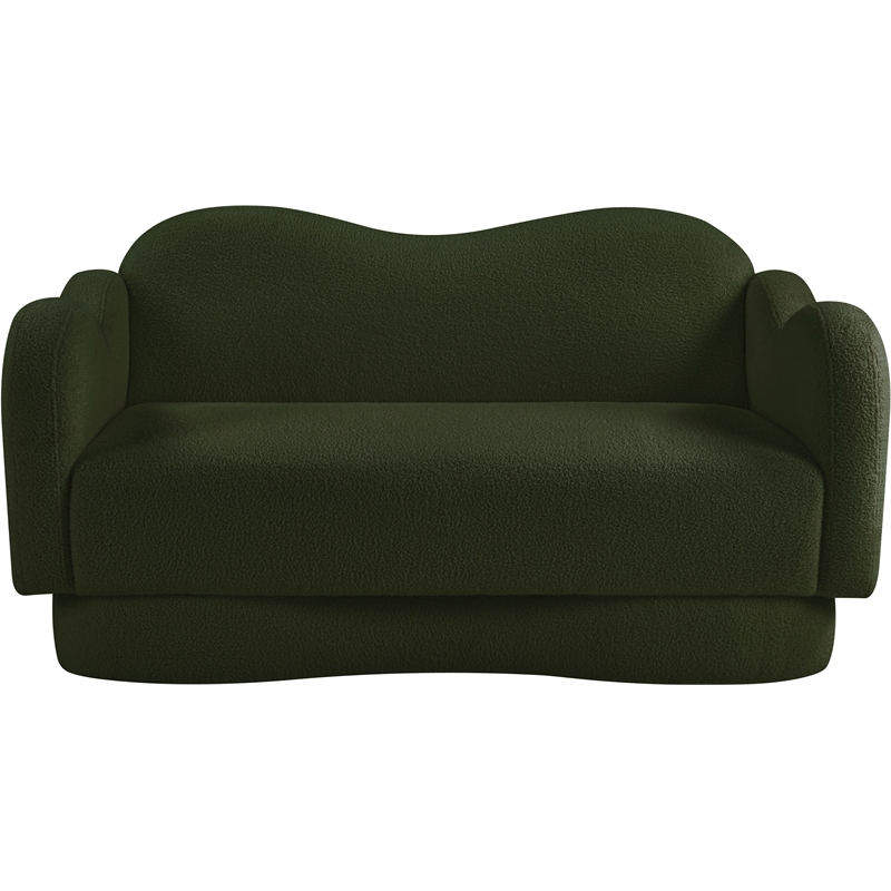 Meridian Furniture Bloom Green Teddy Fabric Loveseat