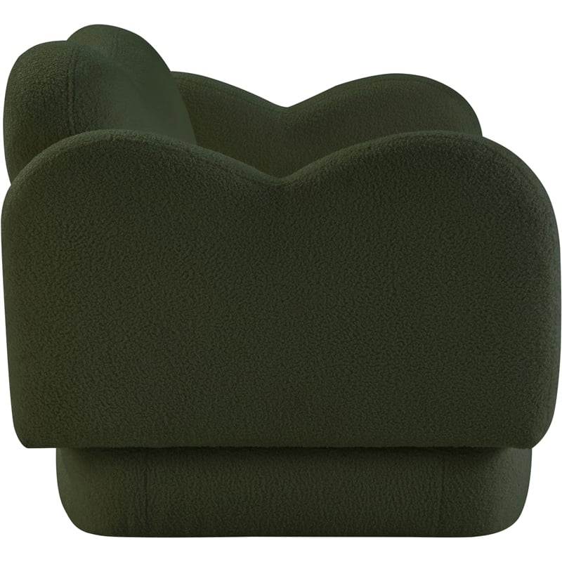 Meridian Furniture Bloom Green Teddy Fabric Loveseat
